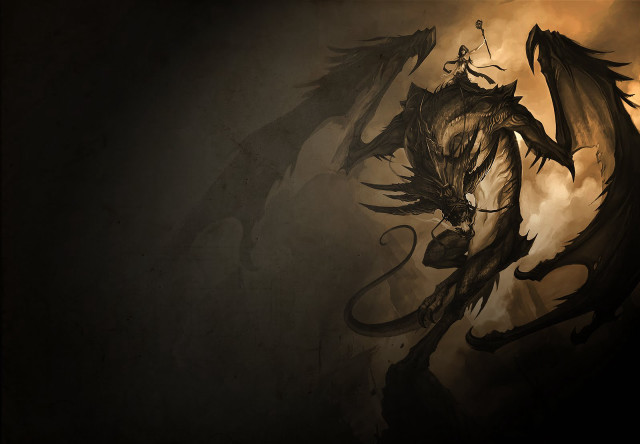 Dark dragon sword demon rider free wallpaper for desktop - medium preview image