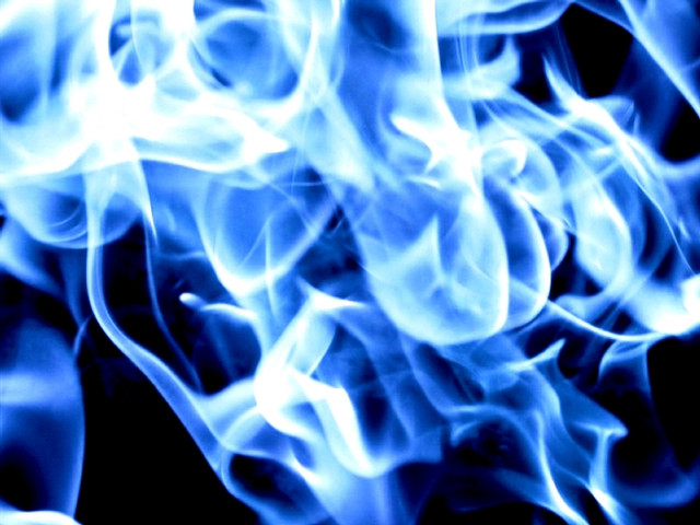 Blue fire white smoke flames free wallpaper for desktop - medium preview image