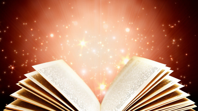 Book opened table red background free wallpaper for desktop - medium preview image