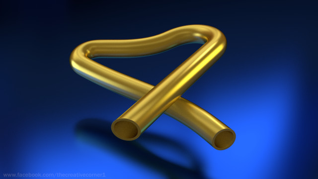 Gold object blue background photorealism free wallpaper for desktop - medium preview image