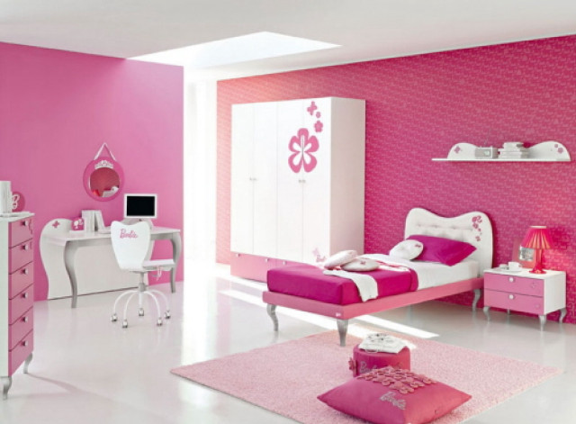 Pink bedroom furniture white desk free wallpaper for desktop - medium preview image