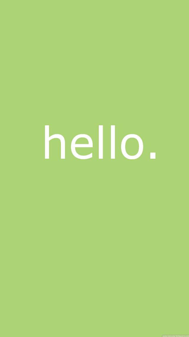 Green background hello white outline free wallpaper for mobile - medium preview image