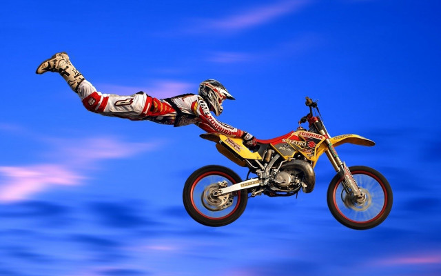 Man motorcycle air trick helmet free wallpaper for desktop - medium preview image