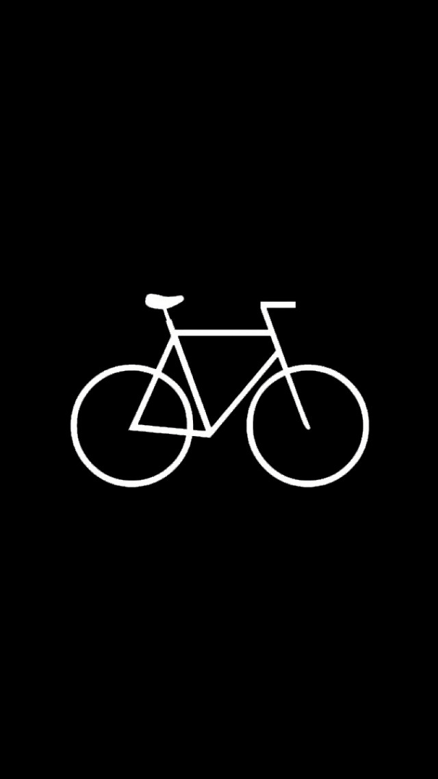 Bicycle black background white outline #2 free wallpaper for mobile - medium preview image