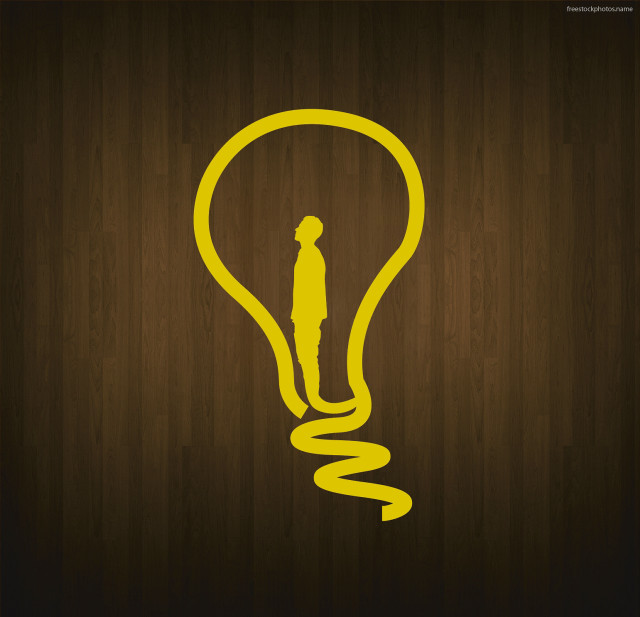 Man light bulb spiral head free wallpaper for tablet - medium preview image