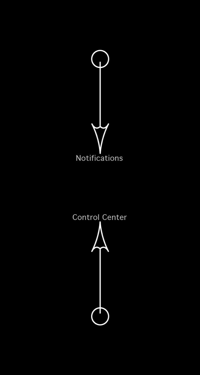Notifications control center arrows black free wallpaper for mobile - medium preview image