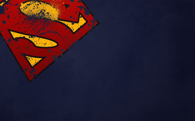 Superman logo blue background yellow #9 free wallpaper for desktop - medium preview image