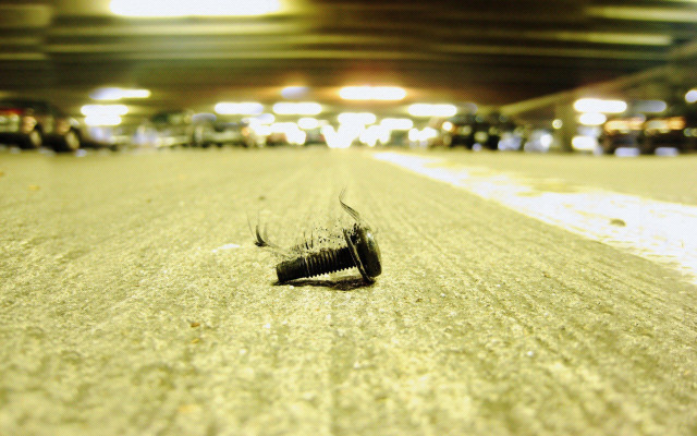 Broken bottle parking garage night free wallpaper for desktop - medium preview image