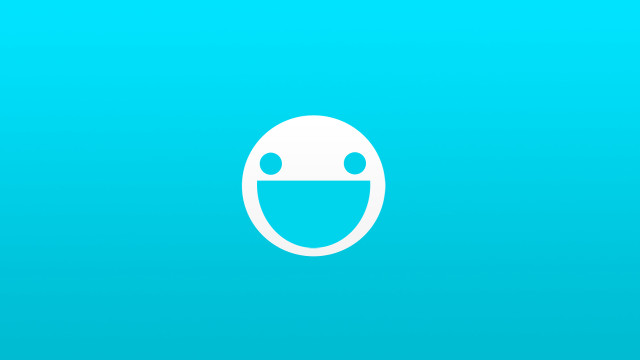 Blue background white face smiley free wallpaper for desktop - medium preview image