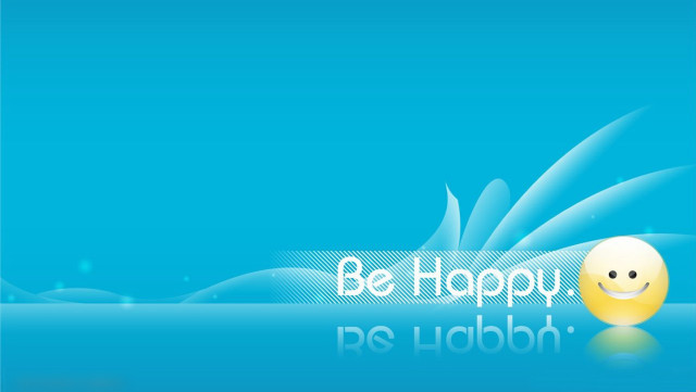 Blue background smiley face be #2 free wallpaper for desktop - medium preview image