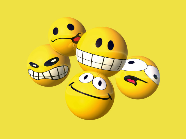 Yellow balls painted faces eyes free wallpaper for desktop - medium preview image