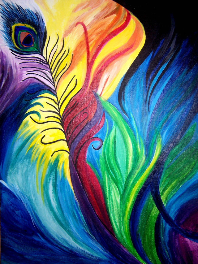 Colorful bird metaphysical abstract swirl free wallpaper for mobile - medium preview image