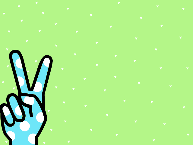 Peace sign green background hearts free wallpaper for desktop - medium preview image