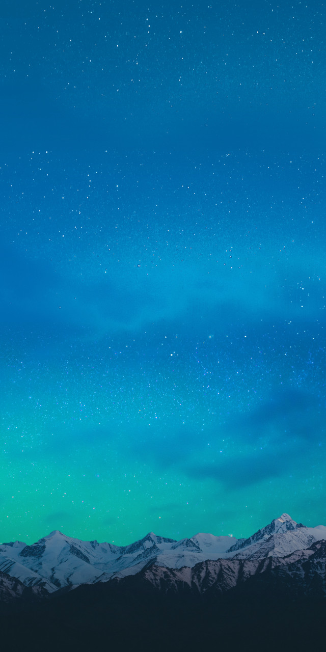 Night sky stars mountain range #10 free wallpaper for mobile - medium preview image
