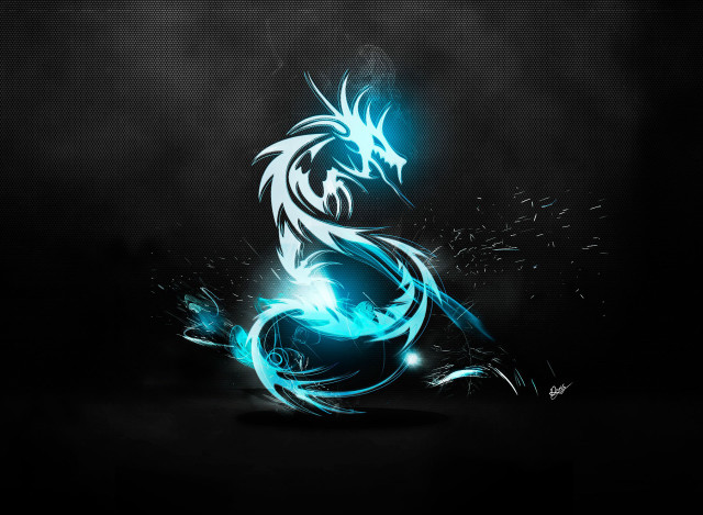 Blue black dragon black background #9 free wallpaper for desktop - medium preview image