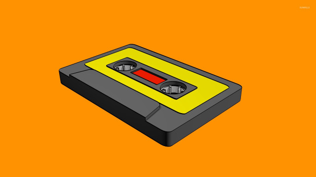 Yellow black cassette player orange free wallpaper for desktop - medium preview image