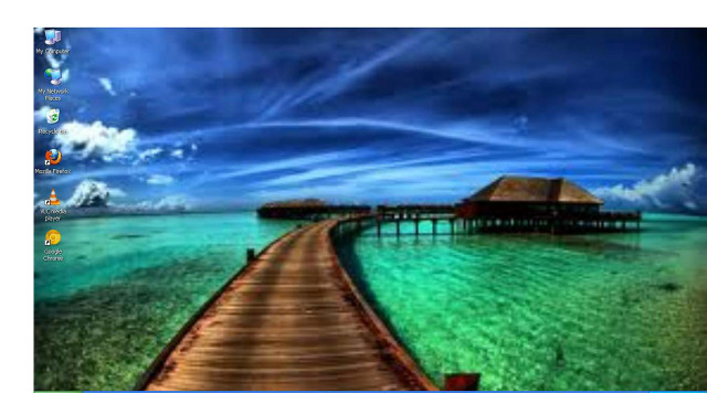 Computer screen pier hut blue free wallpaper for desktop - medium preview image