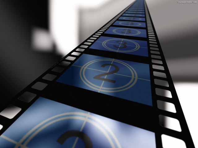 Film strip blue numbers cinematic free wallpaper for desktop - medium preview image