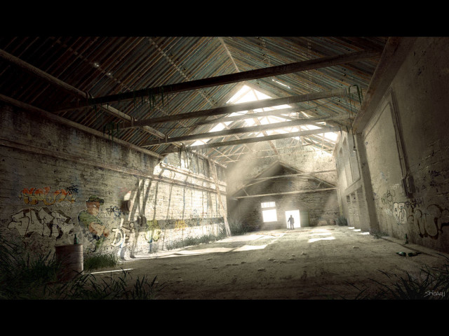 Large room person walking light free wallpaper for desktop - medium preview image