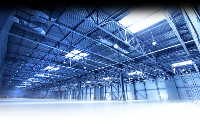 Large warehouse windows ceiling lights free wallpaper for desktop - medium preview image