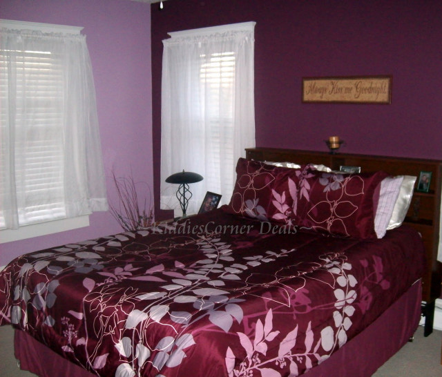 Bed purple comforter bedroom white free wallpaper for desktop - medium preview image