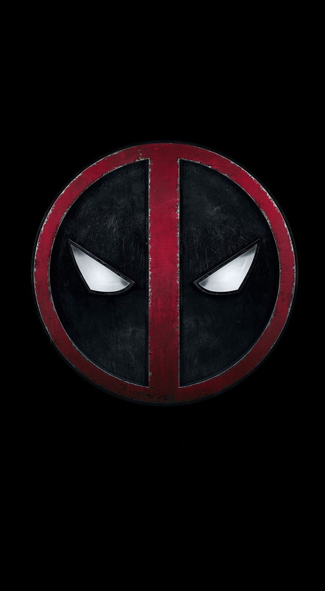 Deadpool logo white eyes red free wallpaper for mobile - medium preview image