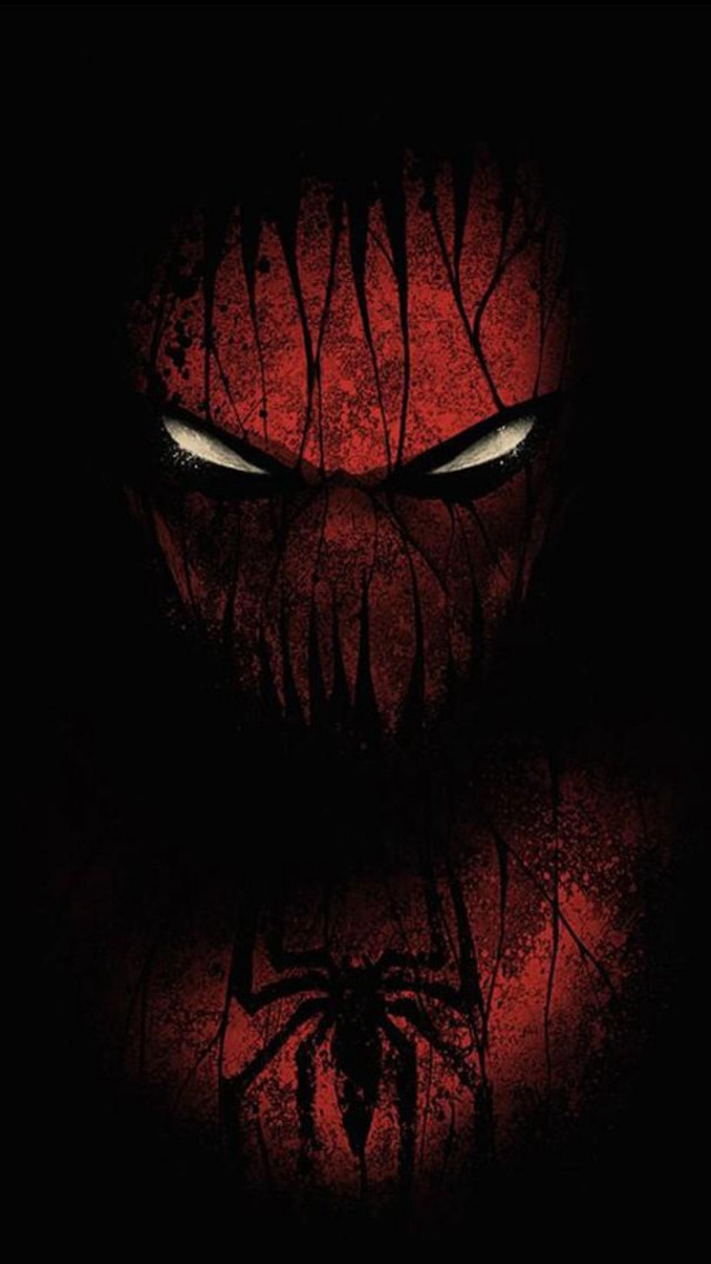 Spider man creepy eyes black free wallpaper for mobile - medium preview image
