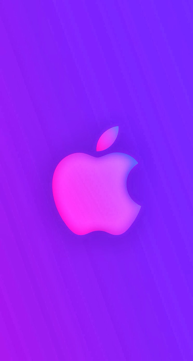 Pink apple logo purple background free wallpaper for mobile - medium preview image
