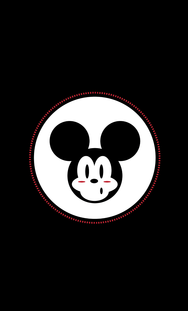 Mickey mouse face red dot free wallpaper for mobile - medium preview image