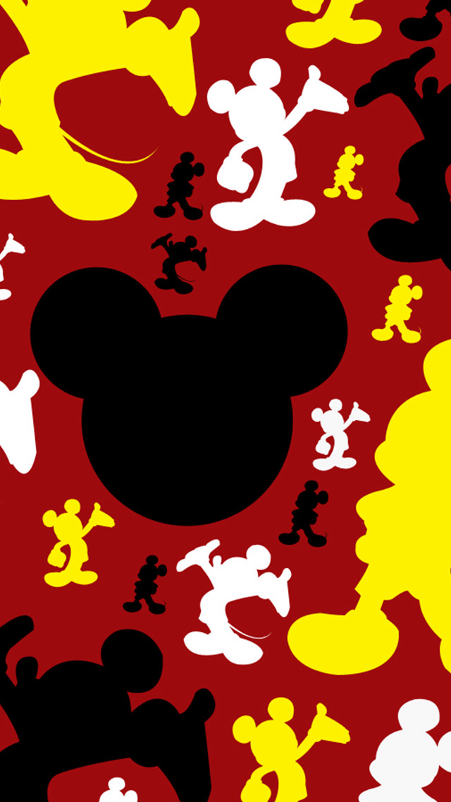 Mickey mouse pattern yellow black #2 free wallpaper for mobile - medium preview image
