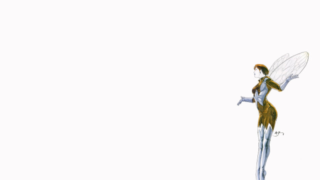 Woman yellow white costume butterfly free wallpaper for desktop - medium preview image