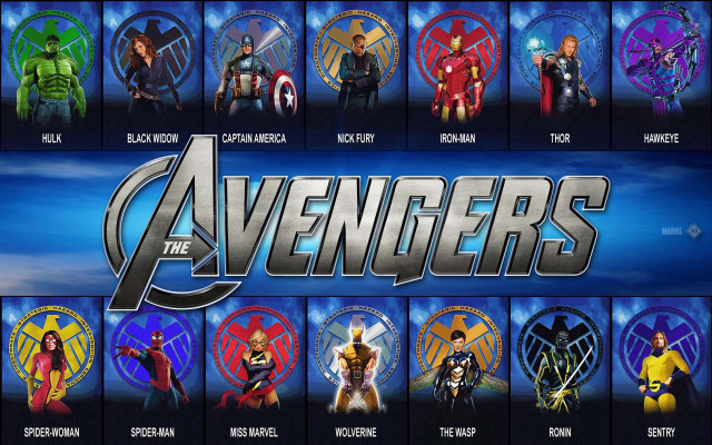 Avengers character list movie poster free wallpaper for desktop - medium preview image