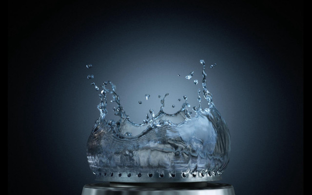 Water crown tabletop black background free wallpaper for desktop - medium preview image