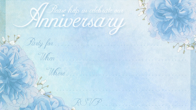 Blue floral wedding anniversary party free wallpaper for desktop - medium preview image