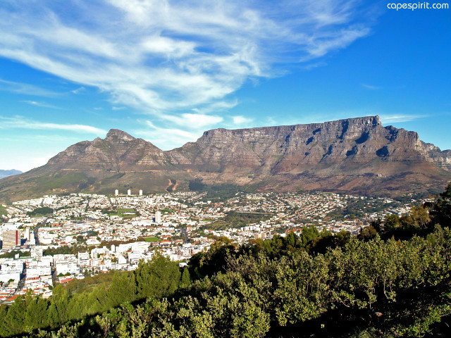 Cape town city mountains hilltop free wallpaper for desktop - medium preview image