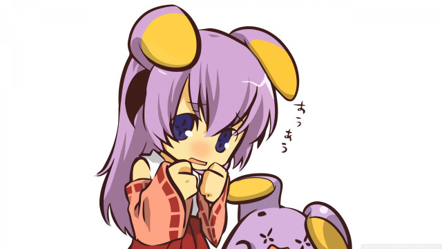 Cartoon character purple hair cat free wallpaper for desktop - medium preview image