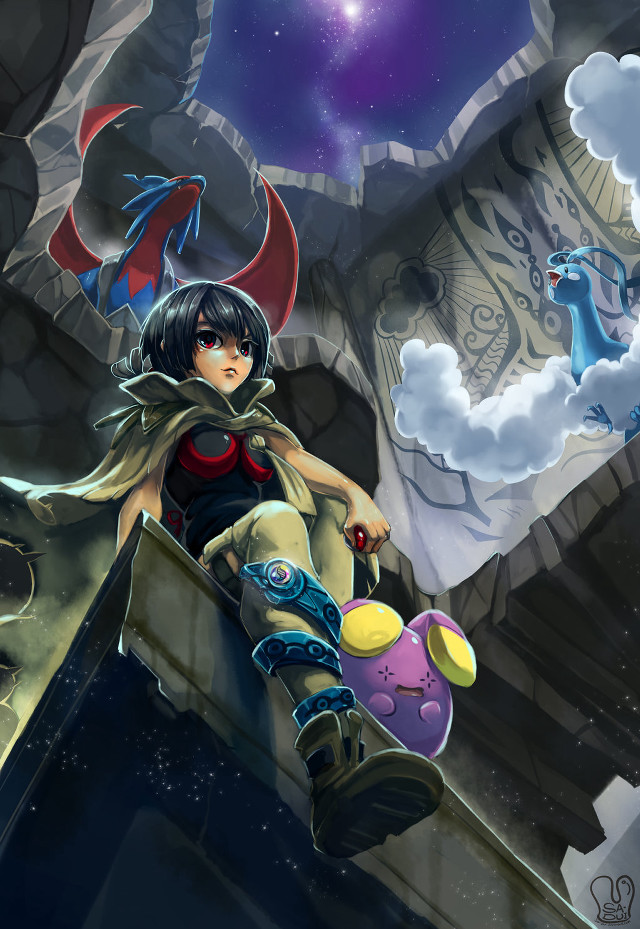 Girl sitting ledge ball dragon free wallpaper for mobile - medium preview image