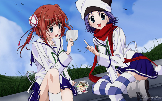 Anime girls coffee phone rayonism free wallpaper for desktop - medium preview image