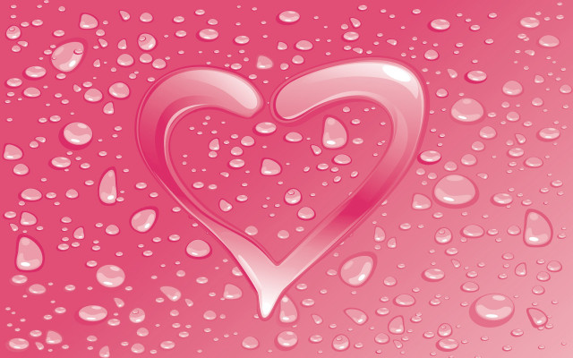 Heart shaped water droplet pink #2 free wallpaper for desktop - medium preview image
