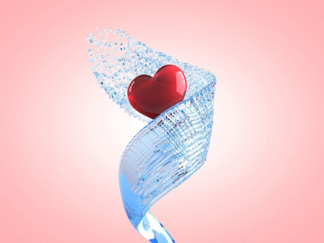 Heart glass vase water pink #5 free wallpaper for desktop - medium preview image