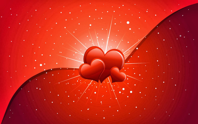 Hearts red background stars swirly free wallpaper for desktop - medium preview image