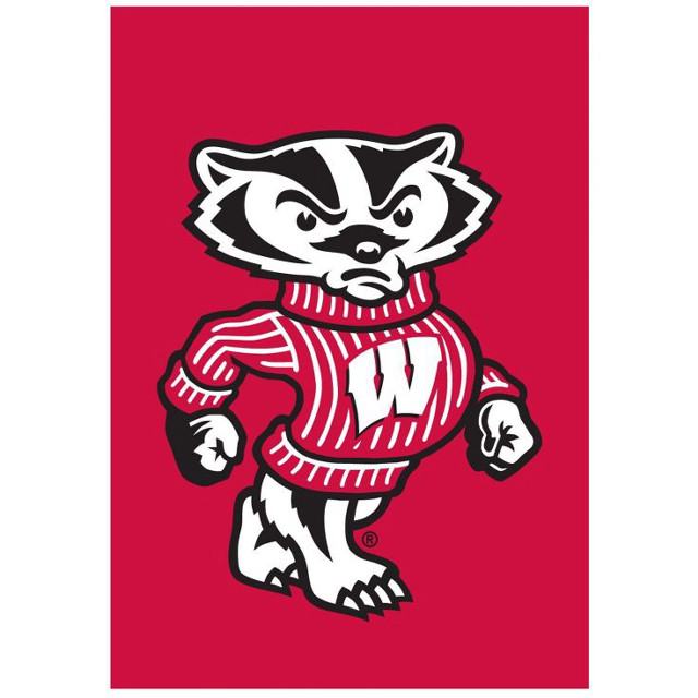 Badger mascot red background white free wallpaper for tablet - medium preview image