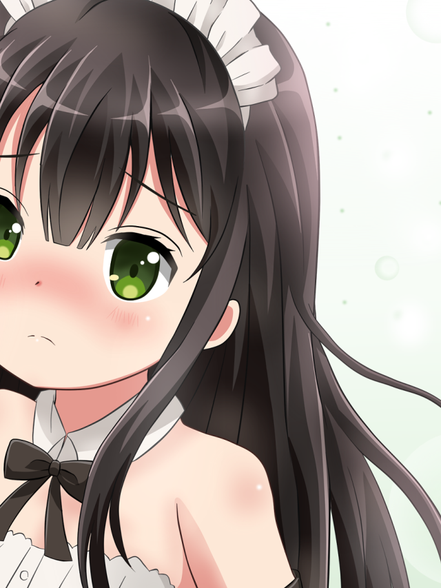 Girl black hair green eyes #3 free wallpaper for mobile - medium preview image