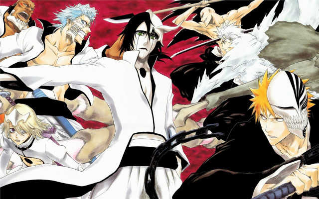 Anime characters swords group holding #2 free wallpaper for desktop - medium preview image