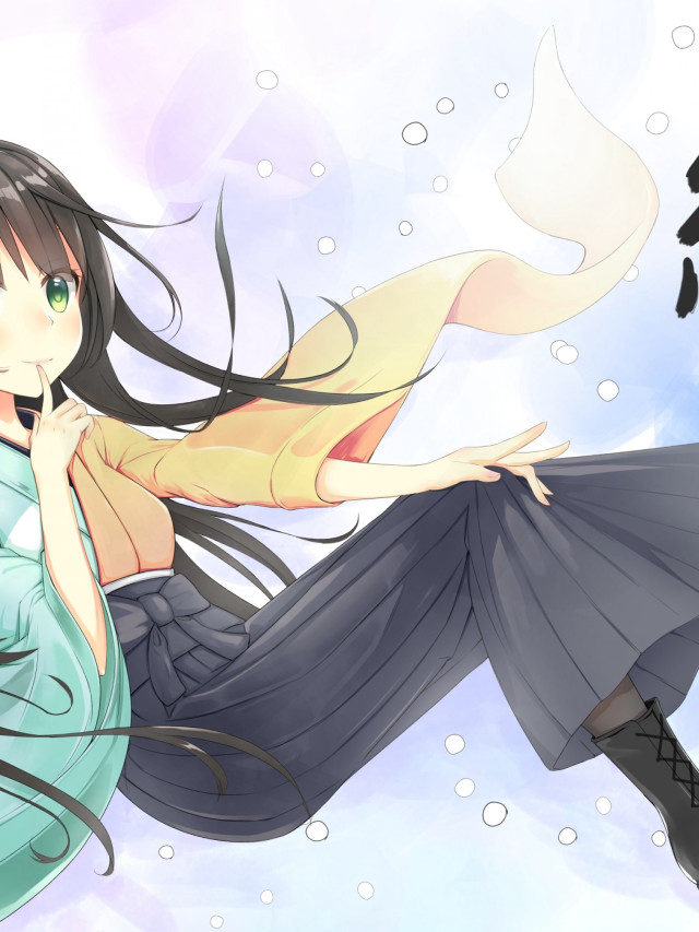 Woman long hair sitting ground free wallpaper for mobile - medium preview image