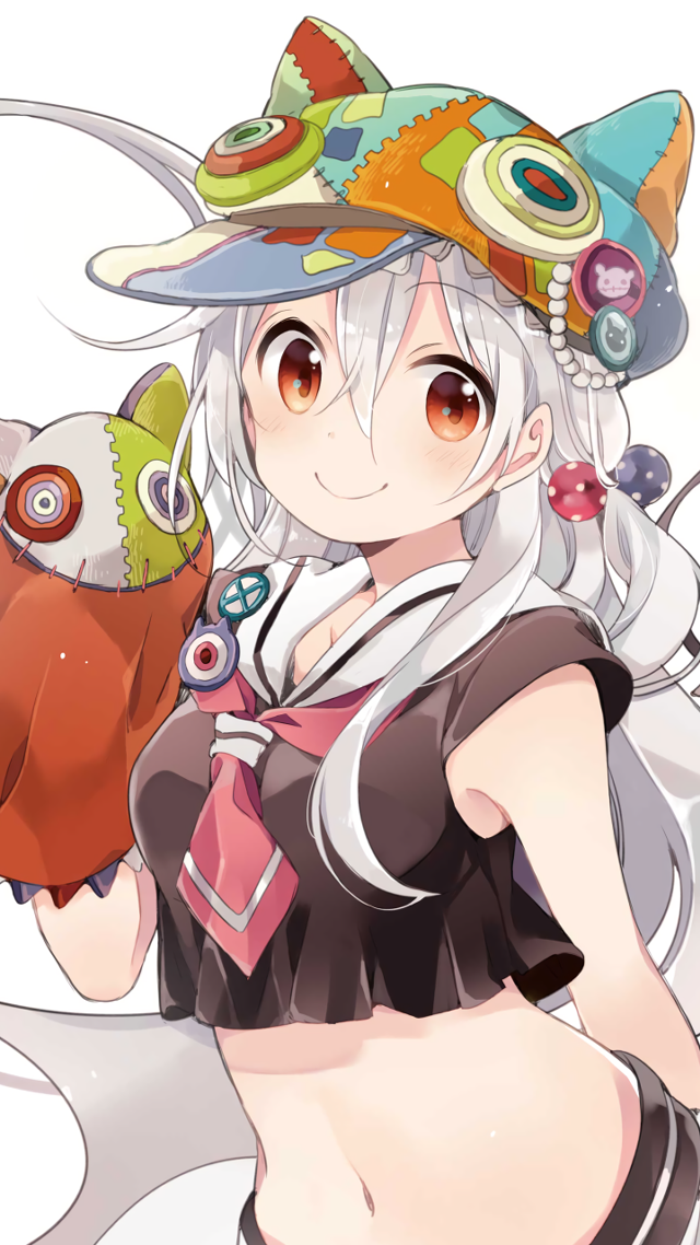 Woman hat fish toy pixel free wallpaper for mobile - medium preview image