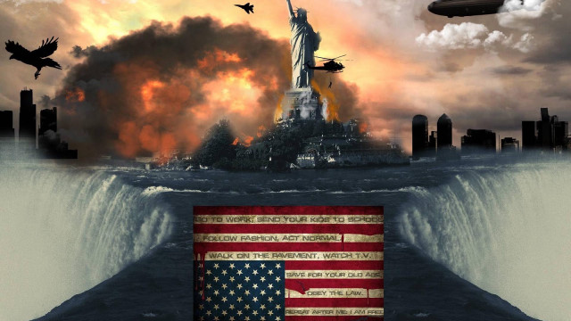 Statue of liberty flag city free wallpaper for desktop - medium preview image