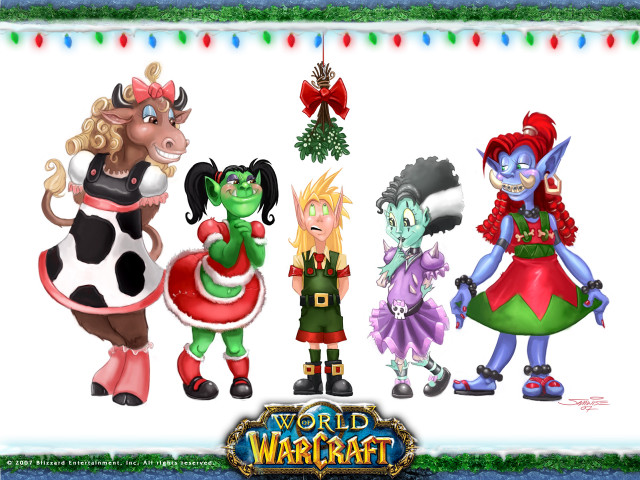 Cartoon characters christmas tree world free wallpaper for desktop - medium preview image