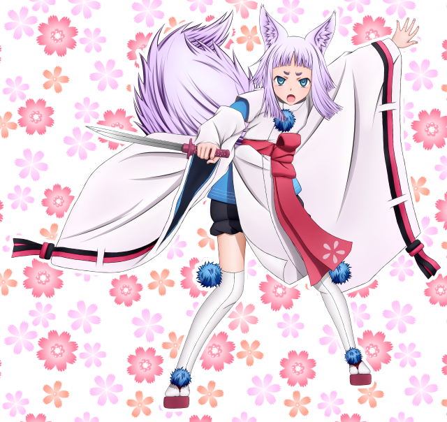 Girl cat ears scarf sword free wallpaper for tablet - medium preview image