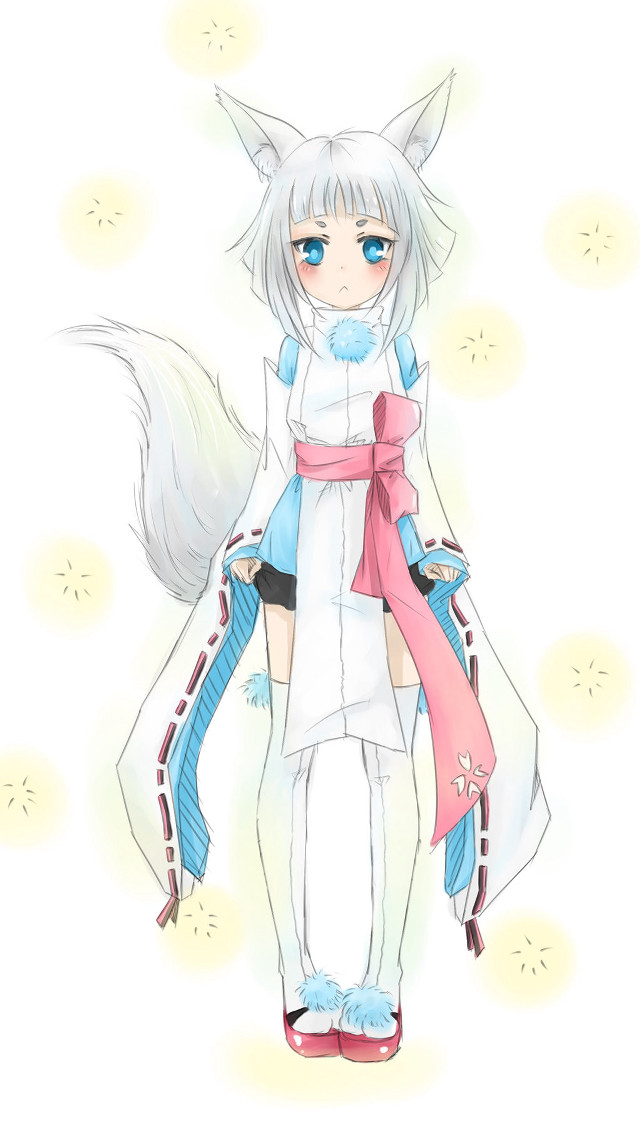 Girl cat costume tail head free wallpaper for mobile - medium preview image